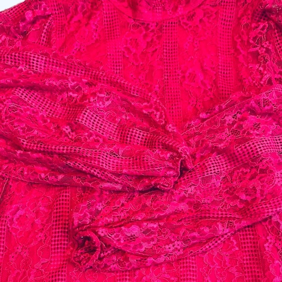 NWT! Anthropologie Maeve Dress Raspberry Open-Back Lace Size 4 - Picture 12 of 12